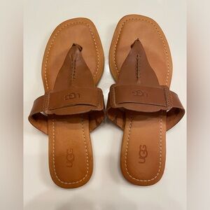 UGG Gaila Tan Leather Sandals Women's Size 8 Medium